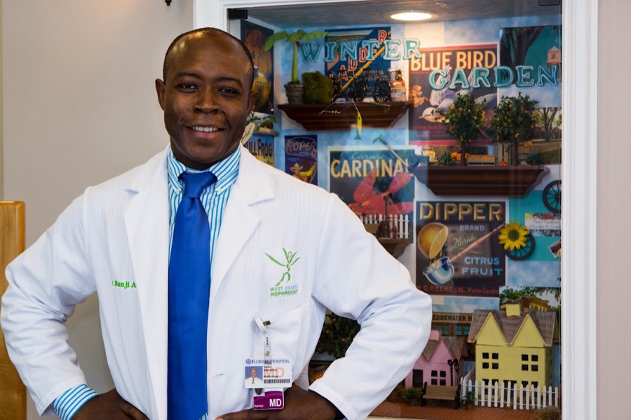 Dr. Banji Awosika, MD, board-certified nephrologist, at West Orange Nephrology in Winter Garden, Florida